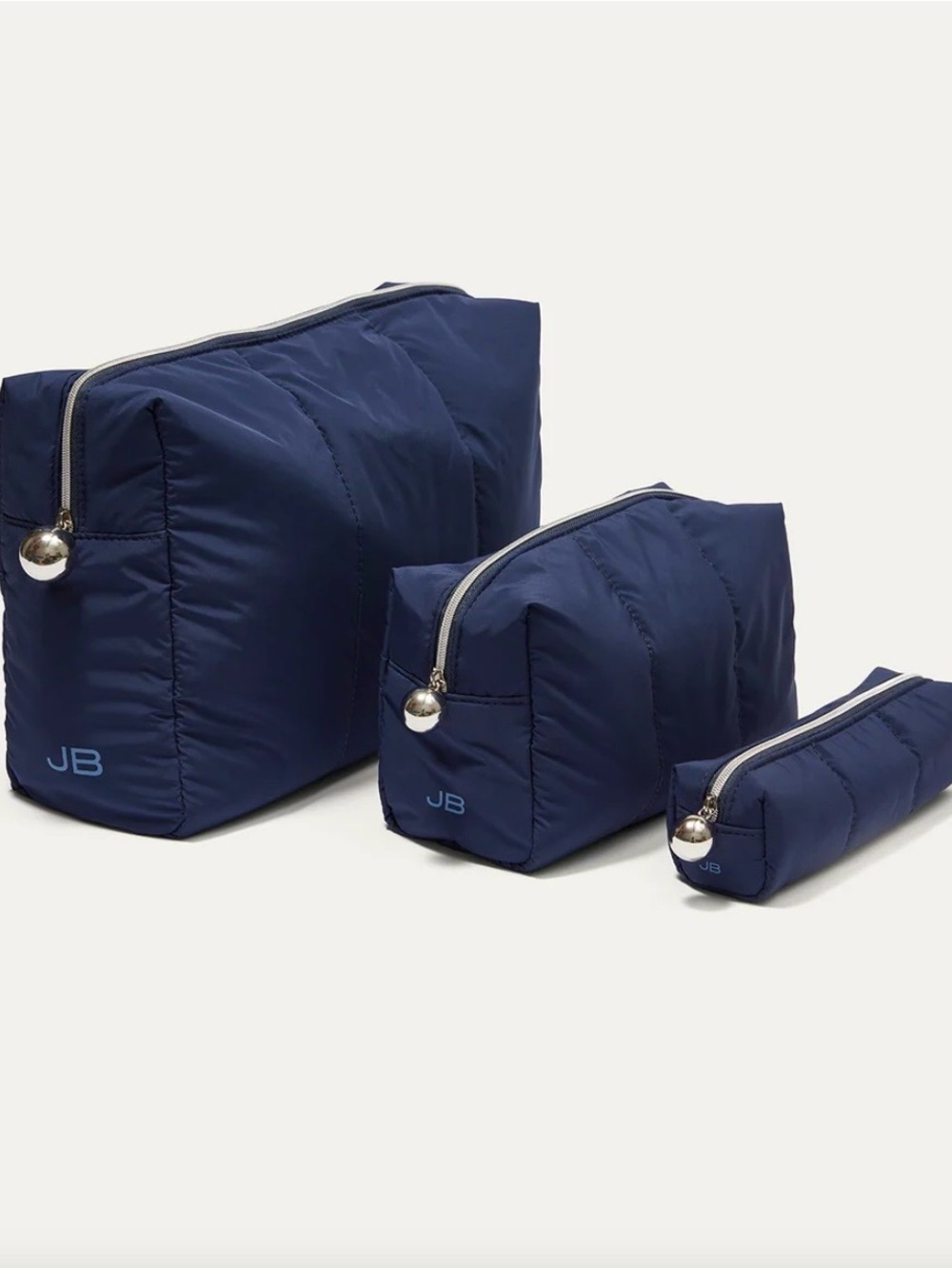 Jenny Bird Navy Quilted Toiletry Pouch Set